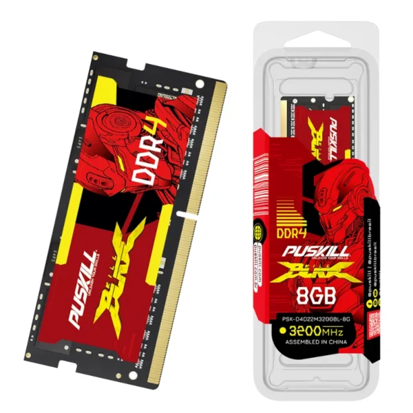 Memória RAM para Notebook PUSKILL Killblade PSK-D4D22M3200BL-8G 8 GB (1x8 GB) DDR4 3200 MHz CL22