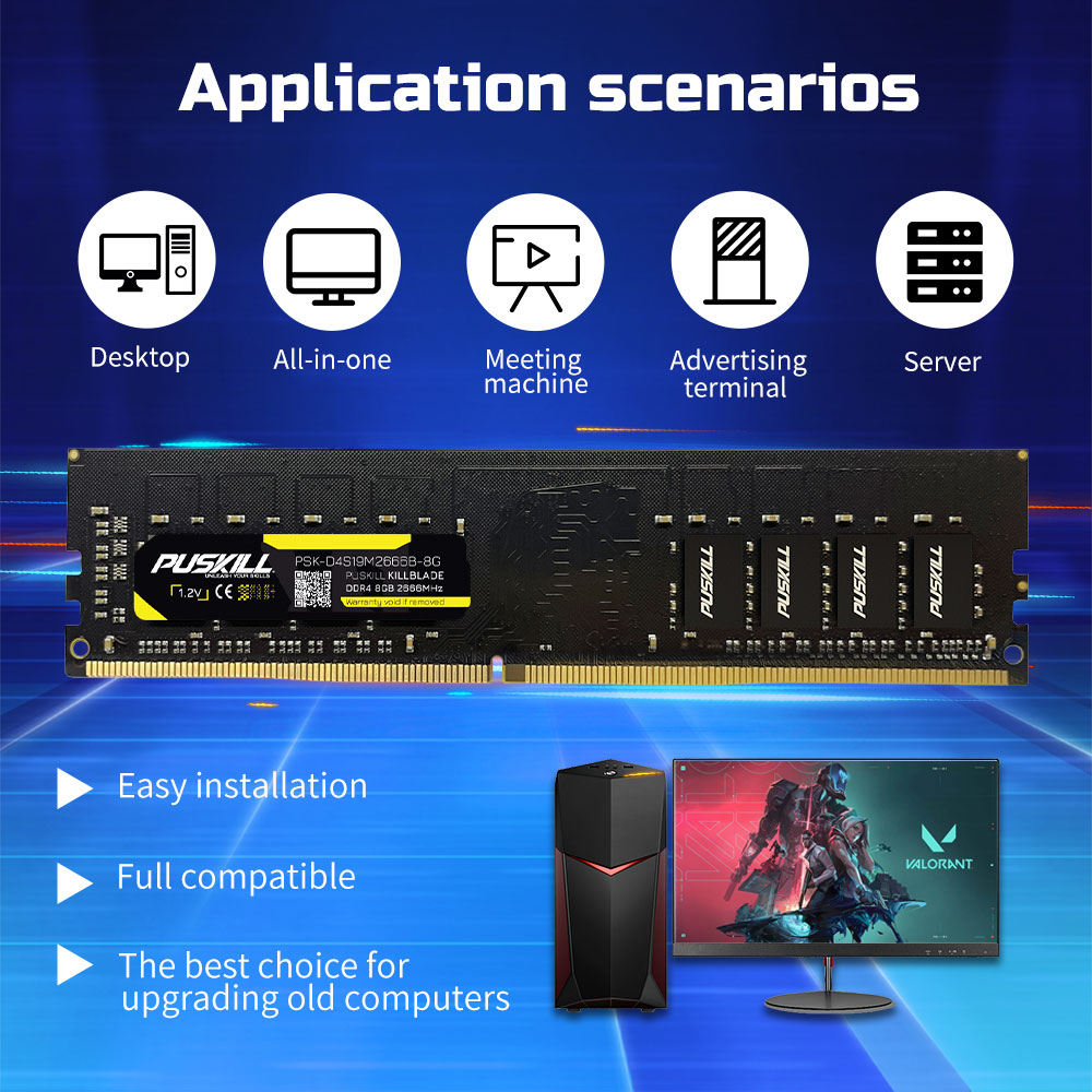 PUSKILL DDR4 Desktop Gaming RAM 8GB 16GB 32GB 2666MHz 3200MHz High Performance Memory Module puskill ddr4 desktop gaming ram 8gb 16gb 32gb 2666mhz 3200mhz high performance memory module