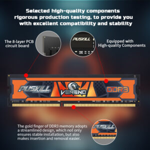 PUSKILL DDR3 1.5V 2GB/4GB/8GB 1333MHz/1600MHz for Desktop RAM puskill ddr3 1.5v 2gb/4gb/8gb 1333mhz/1600mhz for desktop ram